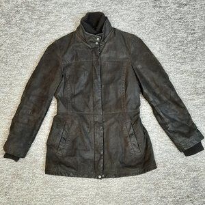 DANIER MEN'S BROWN LEATHER JACKET